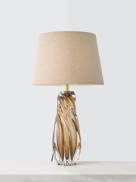 John Lewis Sorell Glass Base Table Lamp, Amber, Brown Glass
