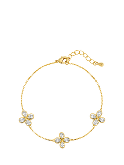 Jon Richard Crystal Flower Bracelet, Gold, Gold