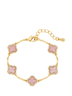 Jon Richard Clover Bracelet, Pink/Gold