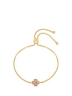 Jon Richard Enamel Heart Clover Toggle Bracelet, Pink/Gold