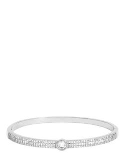Jon Richard Crystal and Pave Stone Bangle, Silver