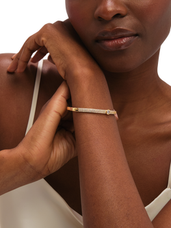 Jon Richard Crystal and Pave Stone Bangle - view 2, Gold