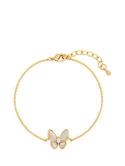 Jon Richard Pave and Mother of Pearl Butterfly Bracelet, Gold, Gold