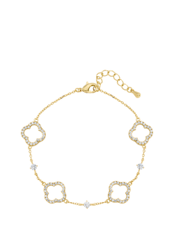 Jon Richard Pave and Crystal Open Clover Bracelet, Gold
