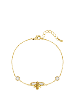 Jon Richard Mother of Pearl Bumblebee Bracelet, Gold, Gold