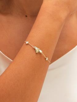 Jon Richard Mother of Pearl Bumblebee Bracelet, Gold - view 2, Gold