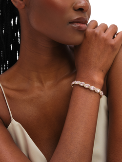 Jon Richard Pink Navette Stretch Bracelet, Gold - view 2, Gold