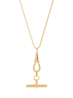 Jon Richard Pave T-Bar Necklace, Gold, Gold