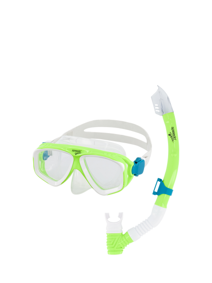 Speedo Kids' Adventure Mask and Snorkel Set, Green Gecko, Green Gecko
