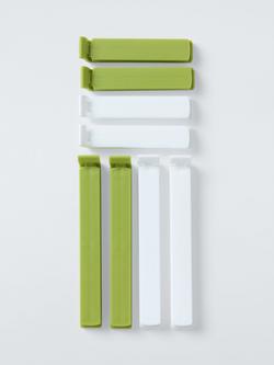 John Lewis Food Bag Seal Clips, Pack of 8, Green/White, Green And White