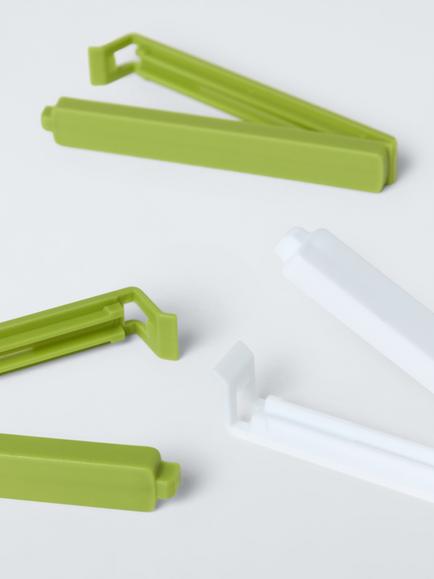 John Lewis Food Bag Seal Clips, Pack of 8, Green/White - view 2, Green And White