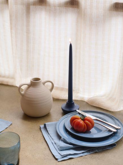John Lewis Scandi Stoneware Side Plate, 21.9cm, Blue - view 2, Blue
