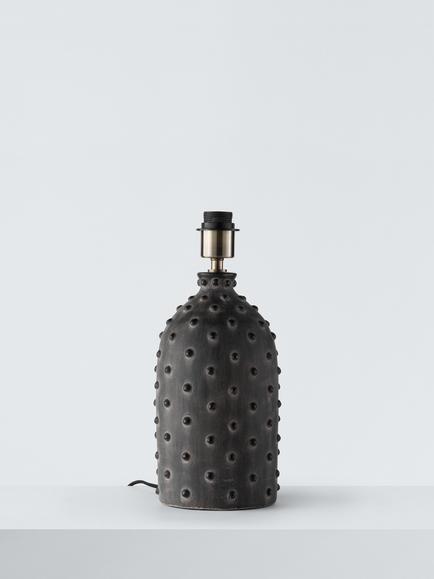 John Lewis Dearne Table Lamp Base, Light Grey, Dark Grey Stoneware