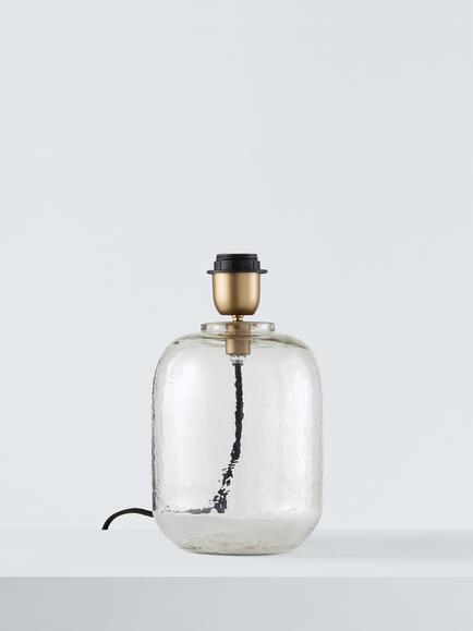 John Lewis Fostoria Glass Table Lamp Base, Clear, Glass