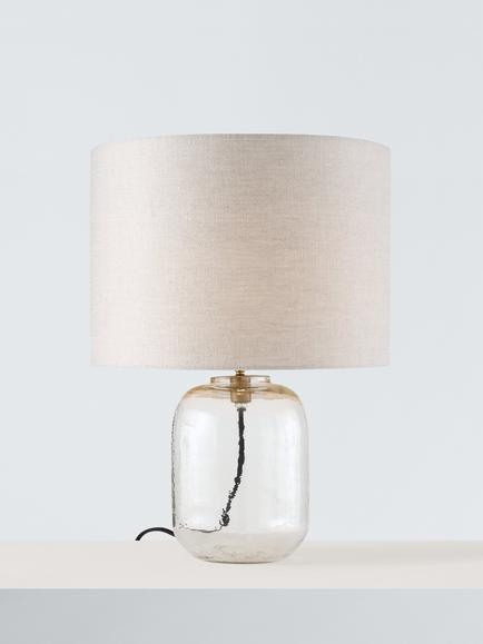 John Lewis Fostoria Glass Table Lamp Base, Clear - view 2, Glass
