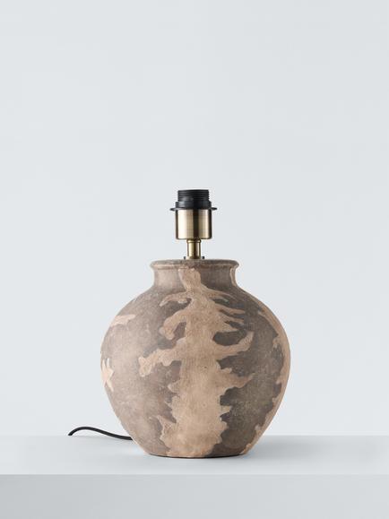John Lewis Ives Terracotta Lamp Base, Cream/Grey, Stoneware