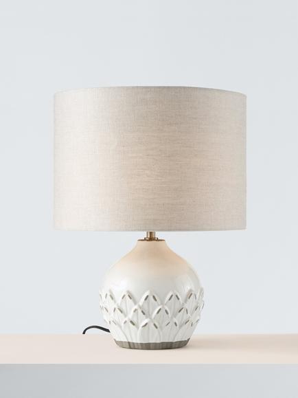 John Lewis Romi Terracotta Lamp Base, White - view 2, White