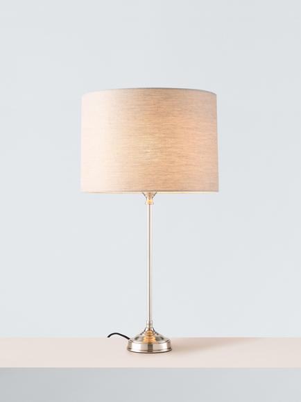John Lewis Shelley Table Lamp Base, Silver - view 2, Silver