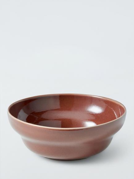 John Lewis Scandi Stoneware Cereal Bowl, 16cm, Brown, Brown