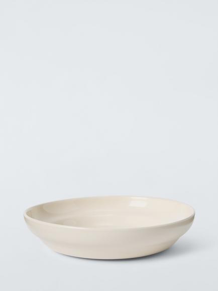 John Lewis Scandi Stoneware Pasta Bowl, 22.8cm, Natural, Natural