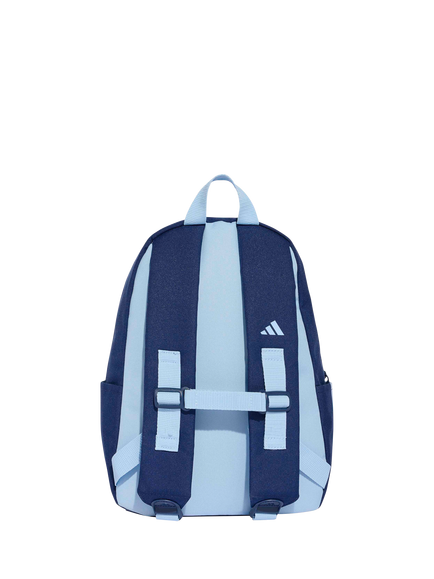 adidas Little Kids' Logo Backpack, Blue - view 2, Dark Blue/ Glow Blue