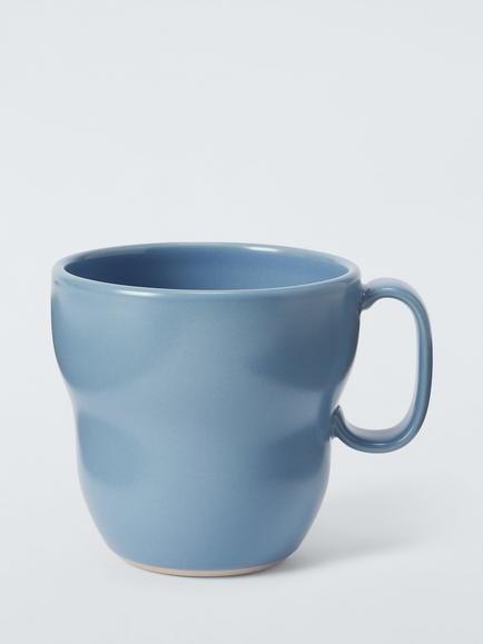 John Lewis Scandi Stoneware Mug, 345ml, Blue, Blue