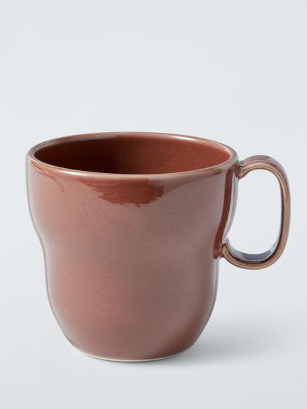 John Lewis Scandi Stoneware Mug, 345ml, Brown, Brown