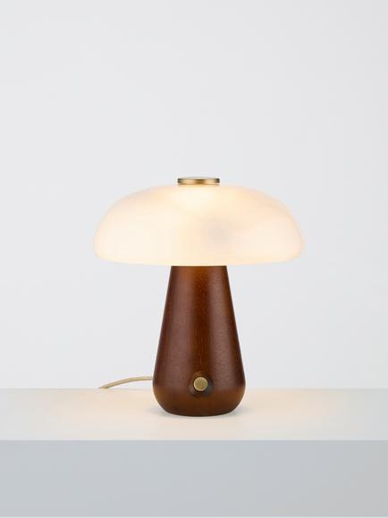 John Lewis Semla Touch Table Lamp, Walnut Wood Effect, Walnut Wood Effect