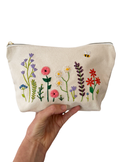 Chasing Threads Flowers Zipped Pouch Embroidery Kit - view 2, Multi