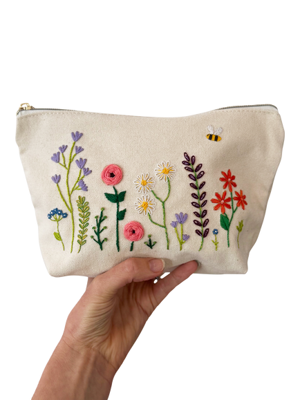 Chasing Threads Flowers Zipped Pouch Embroidery Kit - view 2, Multi