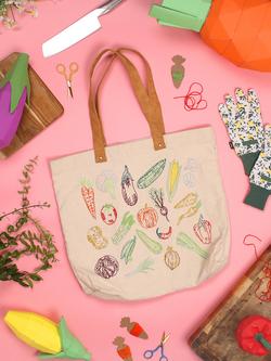 Chasing Threads Veggies Tote Bag Embroidery Kit - view 2, Multi