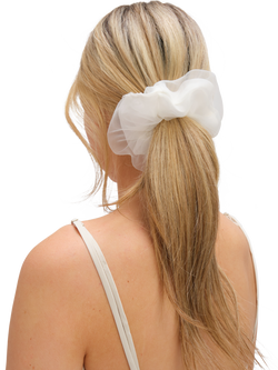 Jon Richard Bridal Scrunchie, White - view 2, White