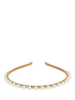 Jon Richard Pearl And Crystal Headband, Cream, Cream