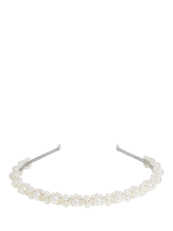 Jon Richard Mixed Pearl Headband, White, White