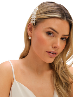 Jon Richard Mixed Pearl Hair Slides, Pack of 4, Gold - view 2, Gold