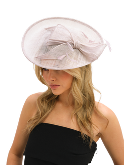 Jon Richard Large Bow Hat Fascinator, Mink - view 2, Mink