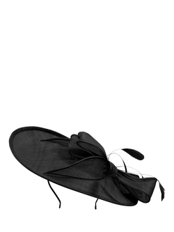 Jon Richard Jet Large Bow Hat Fascinator, Black, Black