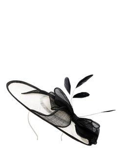 Jon Richard Mono Large Bow Hat Fascinator, Black, Black