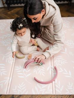 FOLDiMATS Botanical Scallop Reversible Playmat - view 2, Pink Neutral