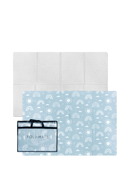 FOLDiMATS Rainbow Confetti Reversible Playmat, Blue Neutral