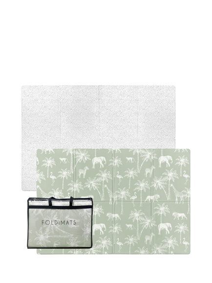 FOLDiMATS Safari Dotty Reversible Playmat, Green Neutral
