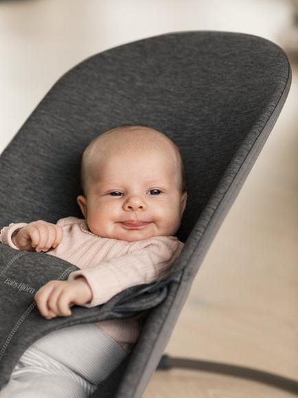 BabyBjörn Bliss 3D Jersey Baby Bouncer, Charcoal Grey - view 2, Charcoal Grey