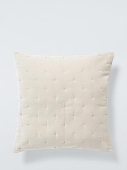 John Lewis Cotton Velvet Pillowsham, Putty