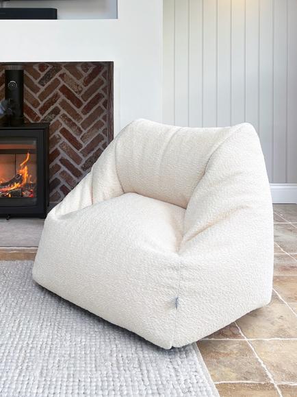 rucomfy Large Snuggle Chair Beanbag, Cream - view 2, Cream