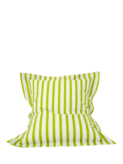 rucomfy Indoor/Outdoor Striped Giant Square Bean Chair, Green