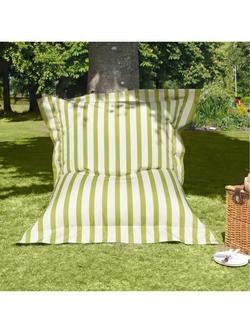 rucomfy Indoor/Outdoor Striped Giant Square Bean Chair - view 2, Green