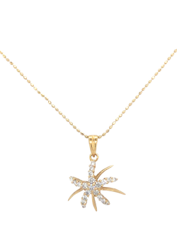 Pre-loved 18ct Yellow Gold Diamond Star Pendant Necklace, Yellow Gold