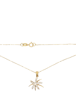 Pre-loved 18ct Yellow Gold Diamond Star Pendant Necklace - view 2, Yellow Gold