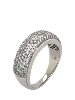 Pre-loved 18ct White Gold Pave Set Diamond Band Ring, O - view 2, White Gold