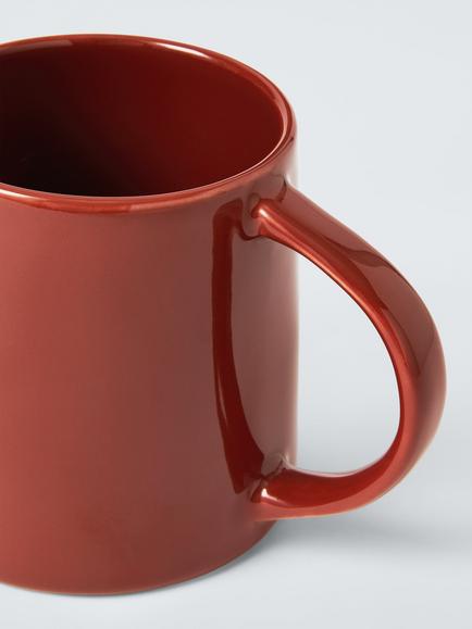 John Lewis The Colour Edit Stoneware Mug, 420ml - view 2, Red
